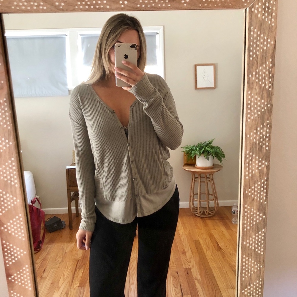 Button down cardigan top